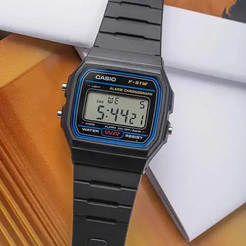 卡西欧复古电子表甜茶同款f91w1dg