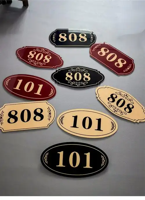 亚克力门牌号码牌家用定制酒店房间出租指示牌饭店宾馆创意数字自粘