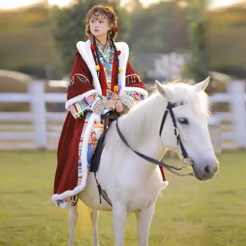 藏族异域汉元唐制汉服女新款古装素斗篷披肩中国风秋冬季披风套装