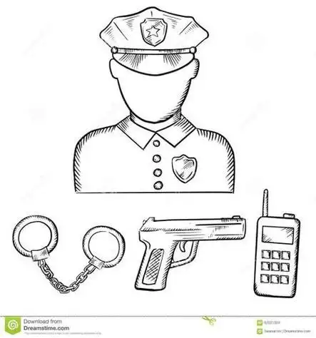 拿枪的男警察简笔画步骤