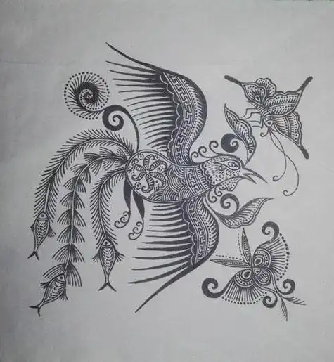 蜡染画图案简笔画