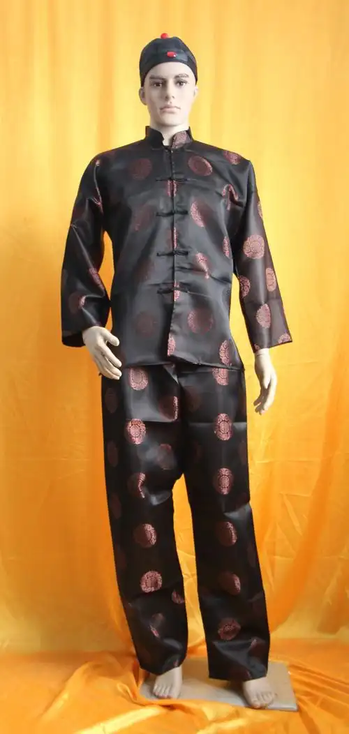 【厂家直销】寿衣 寿衣批发 麻纱外套男咖啡