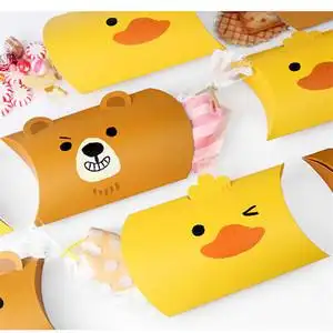 2个/套卡通小熊小鸭子糖果饼干盒 礼品包装纸盒可爱包装盒