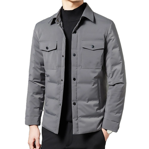 商务休闲立领轻薄款新款白鸭绒轻奢高端外套男羽绒服男装利郎冬季