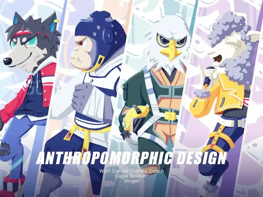 动物角色设计系列插画.将动物和人物角色相结合形成新的ip形象 - 抖音