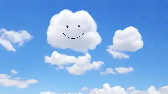白云笑脸图片
