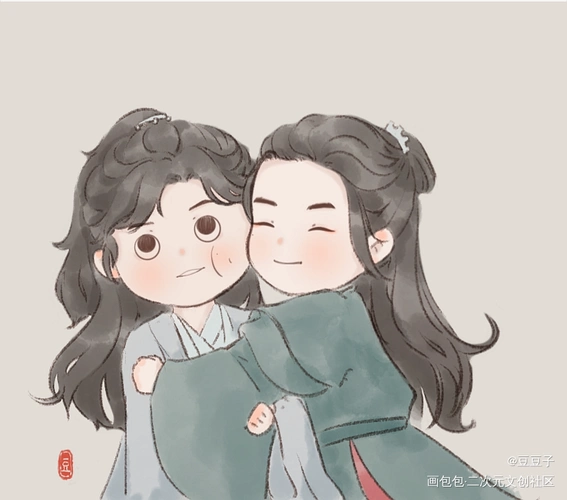 温周贴贴～_山河令温周剧版周子舒剧版温客行q版同人绘画作品