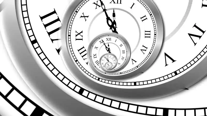 4k黑白钟表时间流逝
