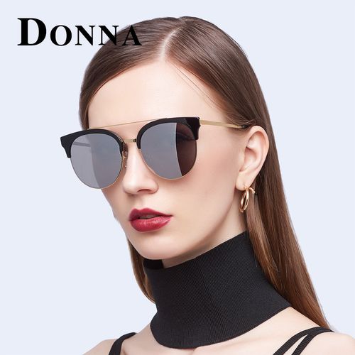 哆哪donna时尚半框墨镜女士圆框偏光太阳镜驾驶镜活力绽放