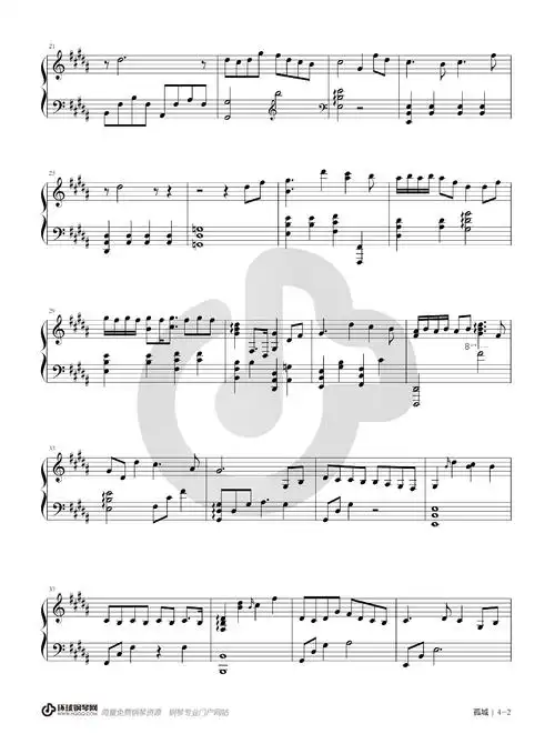 孤城(电视剧《陈情令》义城组人物曲)钢琴谱-孙伯纶,陈卓璇孤城 (电视