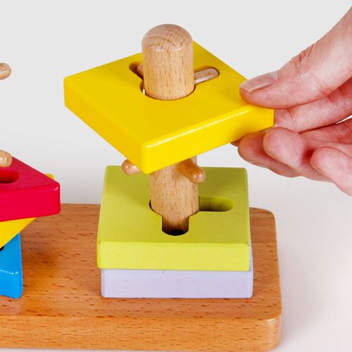 适合老人益智玩具套柱配对积木中老年人解闷娱乐用品塑料积木