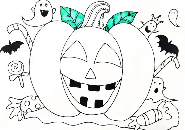 手绘185天|万圣节的南瓜|食物篇|附过程图