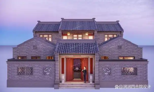 北方青砖灰瓦两层四合院15米×17米