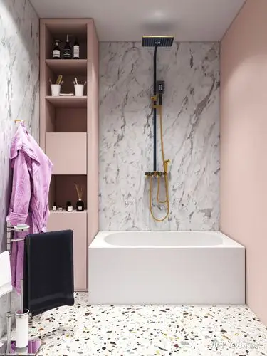 甜而不腻的北欧粉浴室击中我的那颗少女心