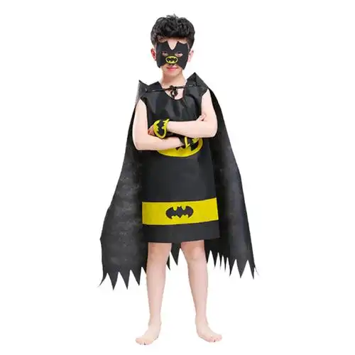 六一儿童蝙蝠侠演出服男童手工制作diy环保亲子时装走秀表演服装
