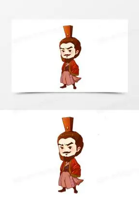 手绘q版孙权人物素材