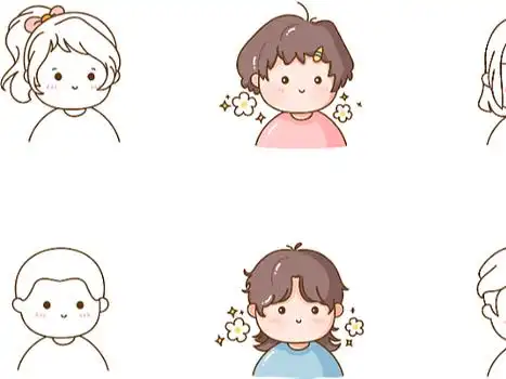 人物发型练习——卡通