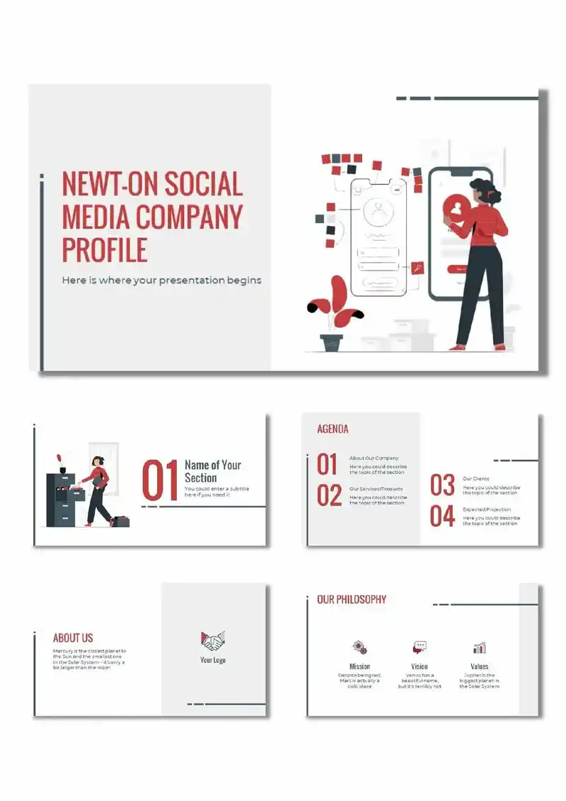 社交媒体 插画设计 ppt模板分享.#社交媒体 #插画 #插 - 抖音