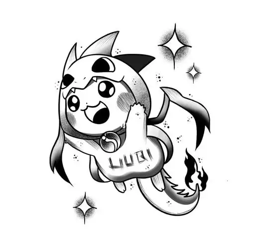 卡通纹身皮卡丘纹身