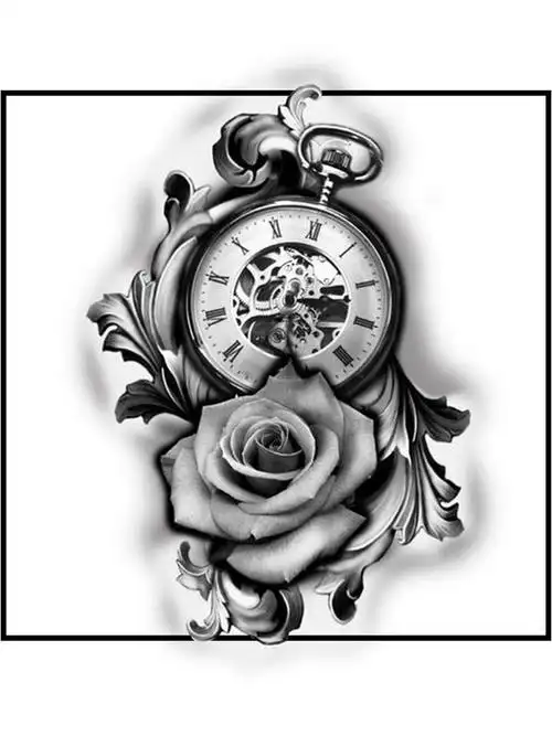 钟表99_纹身图案手稿图片_可乐的纹身作品集