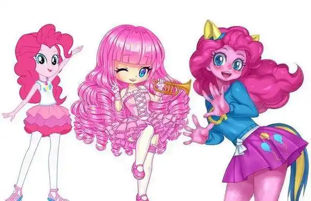 莉:小马国女孩日韩画风对比,碧琪元气满满,珍奇御姐风范_头发_人类_穿