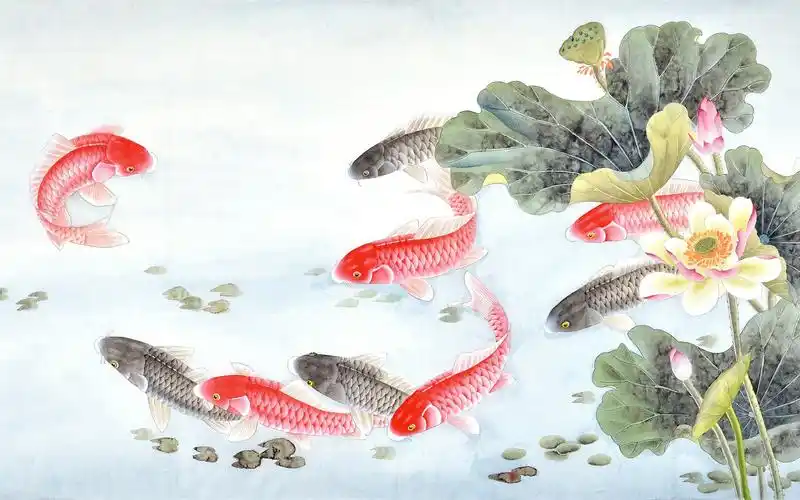 锦鲤寓意着吉祥幸福,艺术壁纸-回车桌面