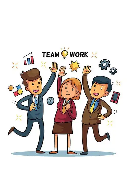 创意击掌的商务团队合作人物矢量图素材