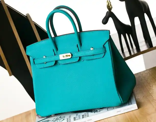 爱马仕铂金包多少钱hermes brikin 25 epsom牛皮 7v湖水绿蜡线缝制