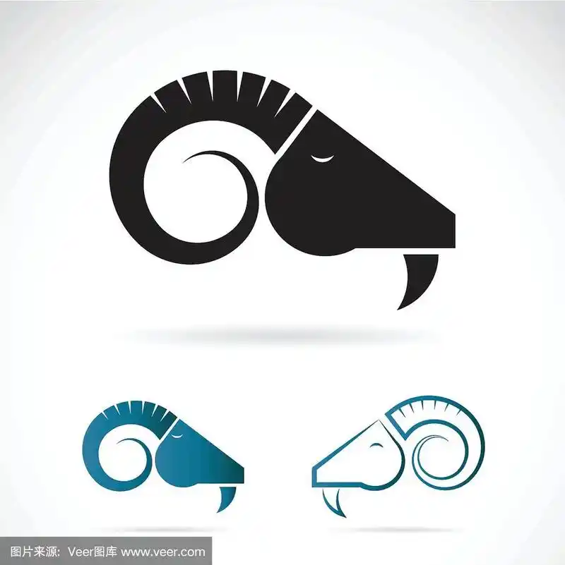 山羊头的矢量图像