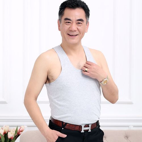 中老年人背心男士纯棉内穿跨栏加大宽松夏季老头背心