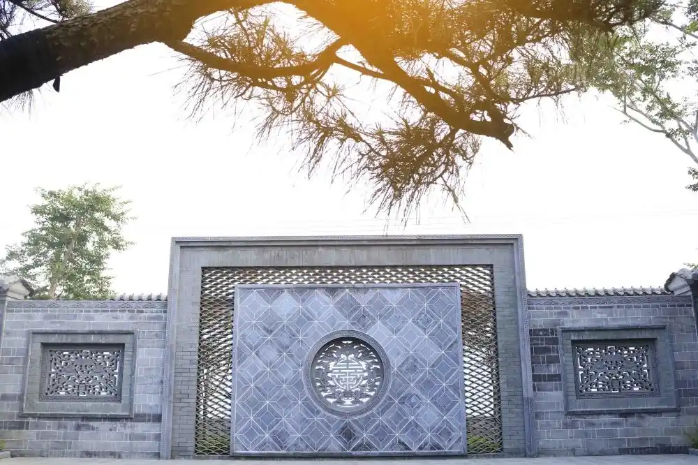 别墅小院照壁墙效果图这样的庭院砖雕太震撼了