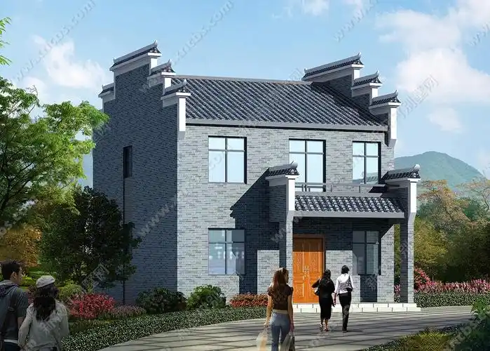 仿古二层新农村房屋外观图