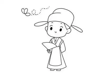 9月最新古人简笔画 古人简笔画男诗人