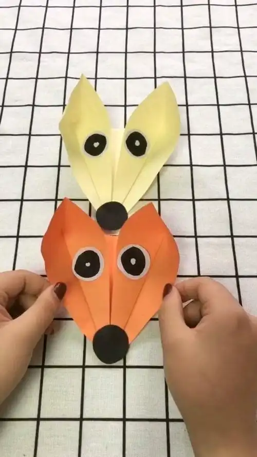 超简单的手工折纸狐狸头家长们学起来吧