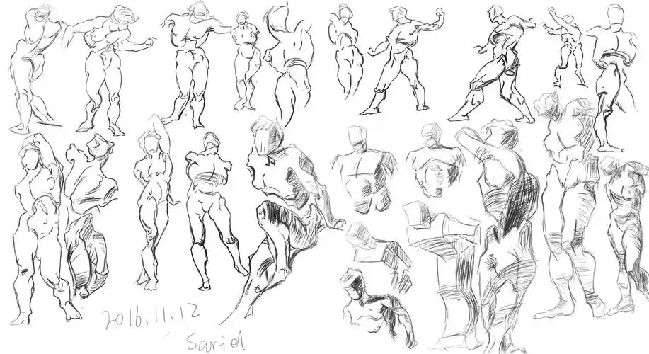 伯里曼人体动态临摹1-100