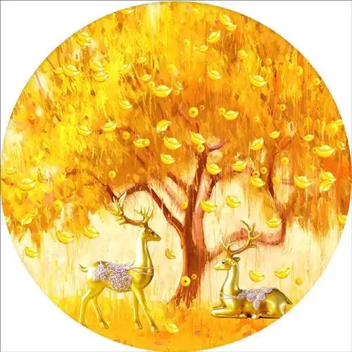 5d钻石画植物花卉满钻diy十字绣圆钻魔方钻部位贴圆盘画装饰画