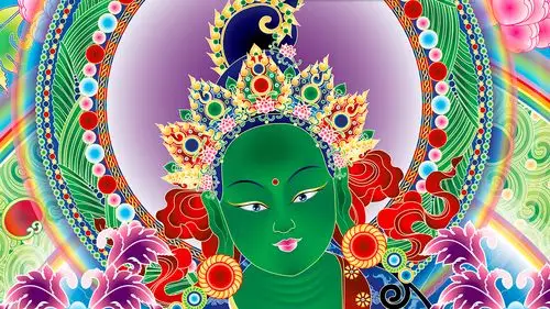 矢量绿度母,根据同修师兄指点加以修改至此