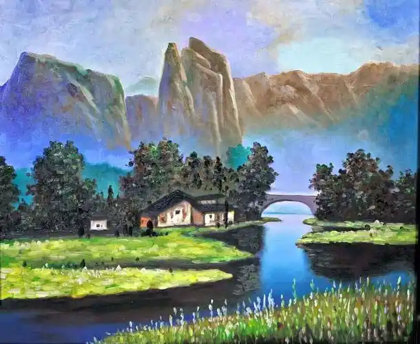 水粉风景画图片色彩风景美术作品欣赏1530013美术课随记(一)～2022年