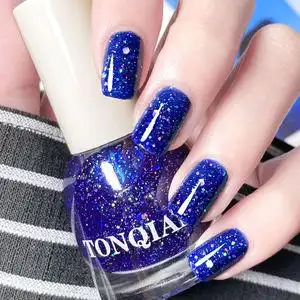 钻石深蓝色新色显白指甲油网红少女无毒不可剥防水易涂学生美甲油