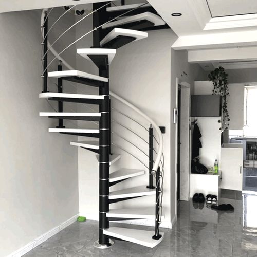 旋转楼梯中柱旋梯loft公寓别墅复式楼阁楼小户型现代简约整体定制