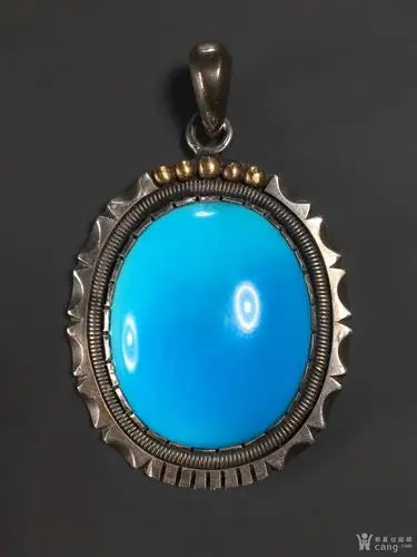 原矿高瓷 美国绿松石睡美人吊坠 日本高桥吾郎goros银饰