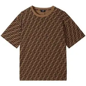 fendi芬迪 正品代购新款双ff印花字母休闲男士圆领短袖t恤2人付款