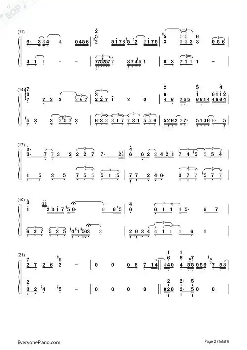 autumn leaves-李闰珉双手简谱预览2