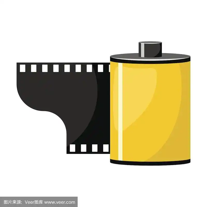 相机胶卷,矢量插图