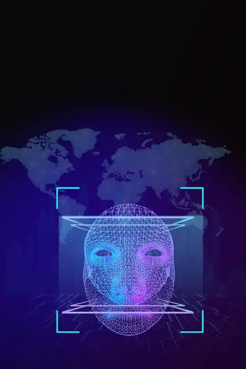 本素材作品名称为科技人脸识别ai背景(3545*5315px )psd模版下载,素材