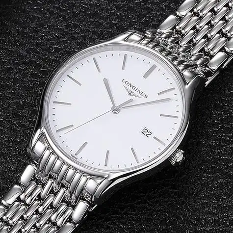 3期免息瑞士浪琴longines律雅简约精钢手表石英男表l47594126