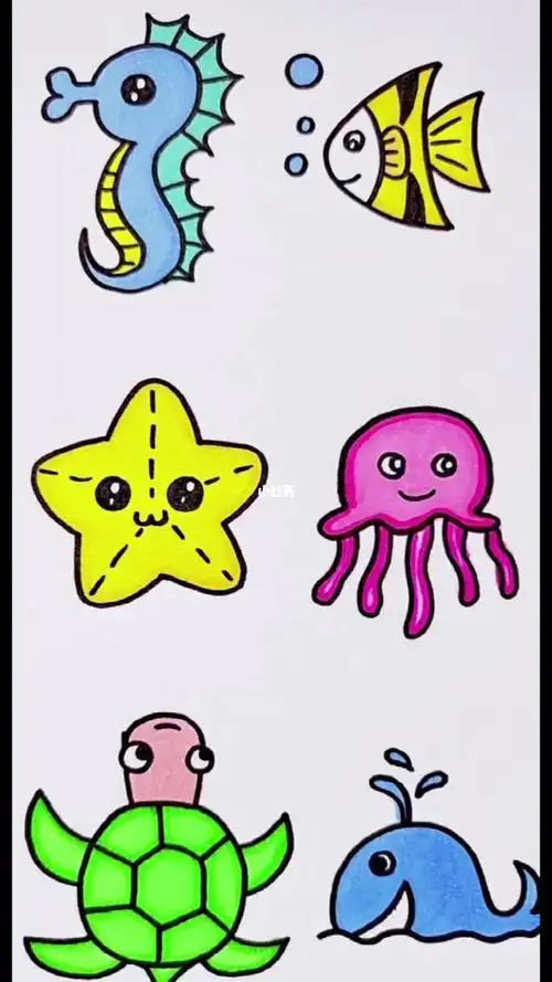 简笔画61海洋世界小动物简笔画教程简笔画教程文化绘画