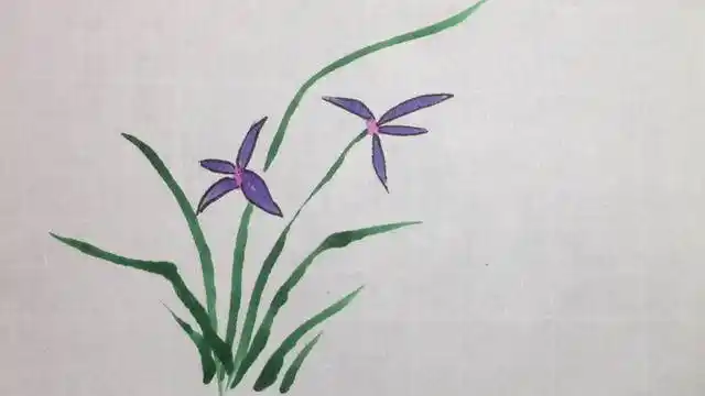 兰花简笔画 兰花简笔画图片带颜色