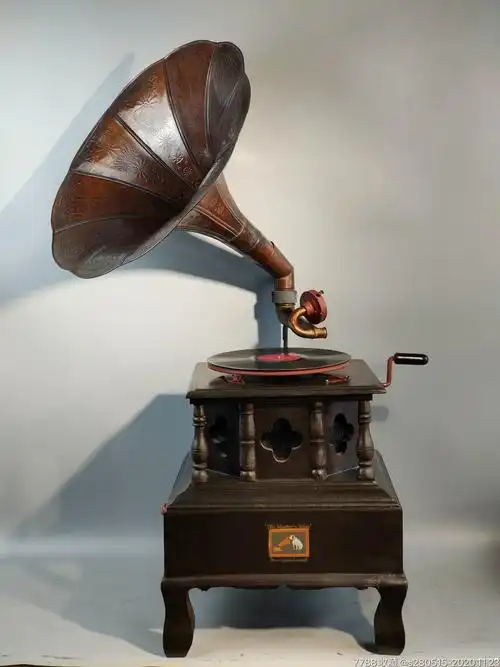 紫铜大喇叭手摇留声机_老唱机/留声机_图片价格_收藏鉴定_7788古币