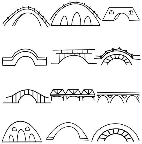 简笔画初学大全石拱桥简笔画怎么画石拱桥简笔画简单简单好看的拱桥简